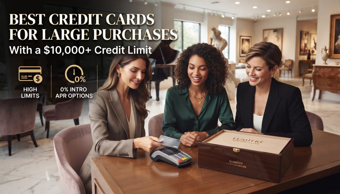 Best Credit Cards for Large Purchases With a $10,000+ Credit Limit